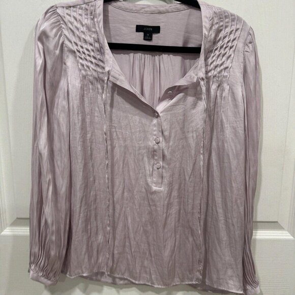 Women’s J.Crew Sheer Purple Long Sleeve Top Blouse Size Small S‎ - Picture 2 of 9